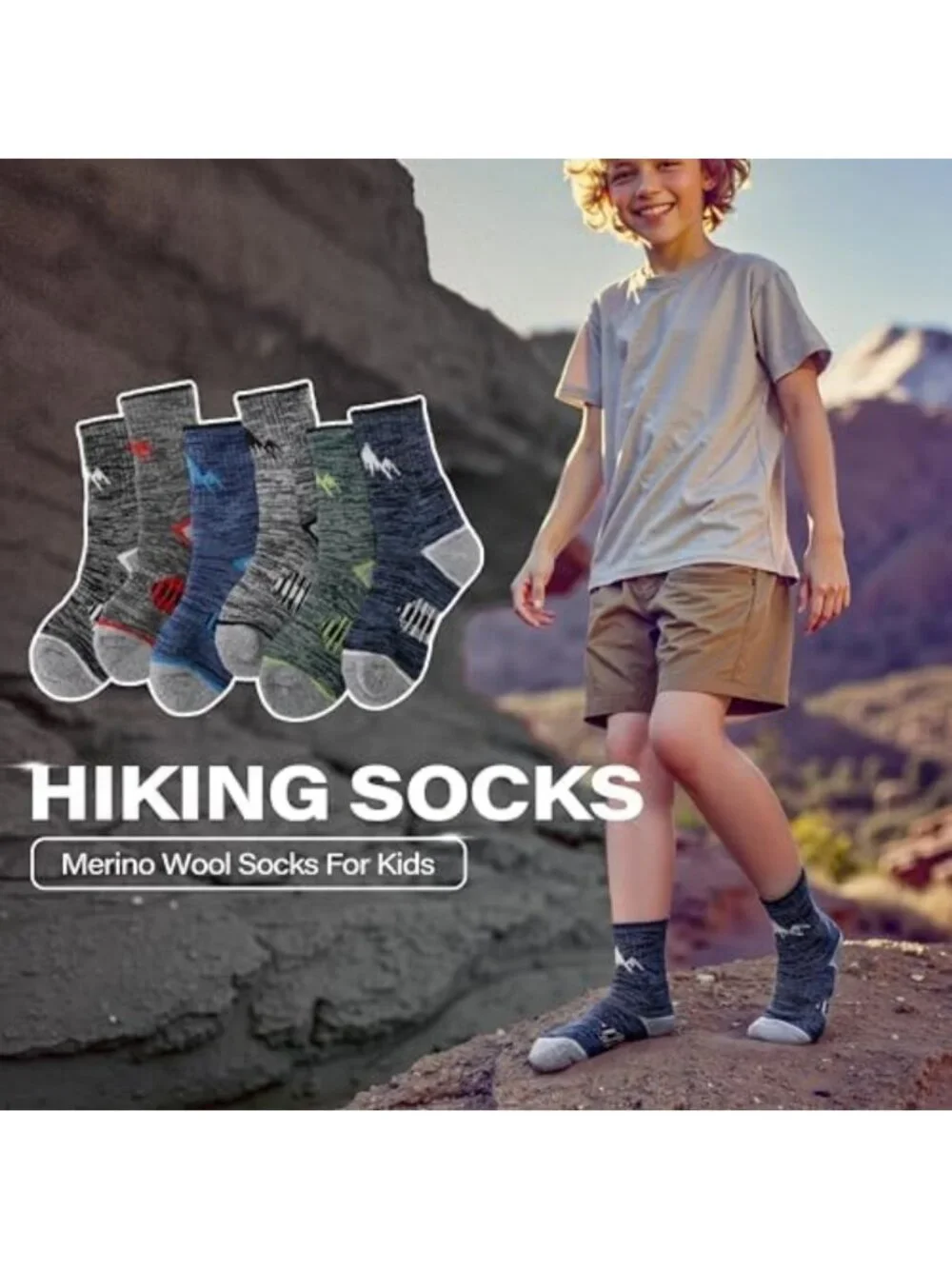 Cozy Merino Wool Hiking Crew Socks for Kids | Boys & Girls Athletic Comfort